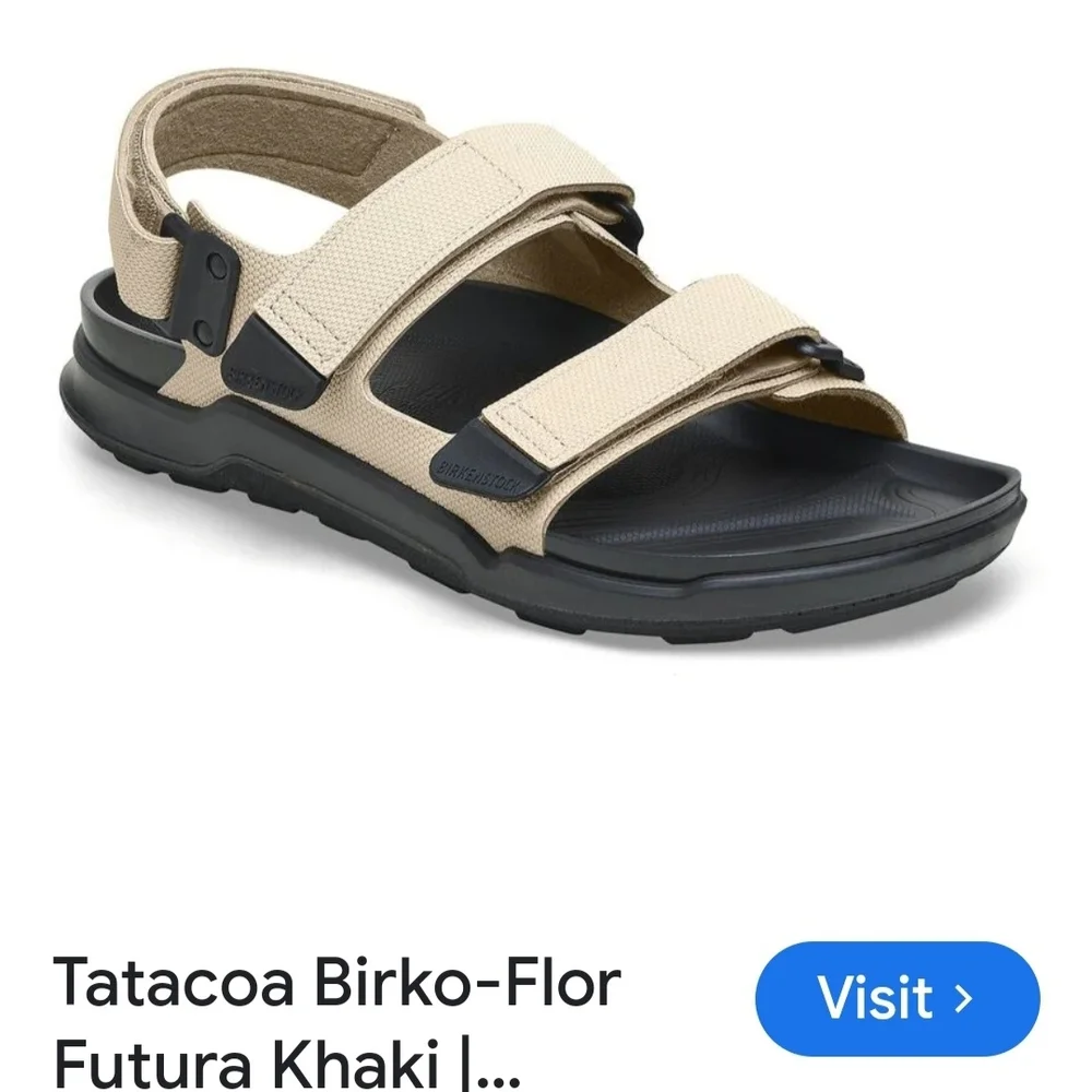 Mens Birkenstock Tan and Black Sandals with Adjustable Straps - Picture 1 of 5